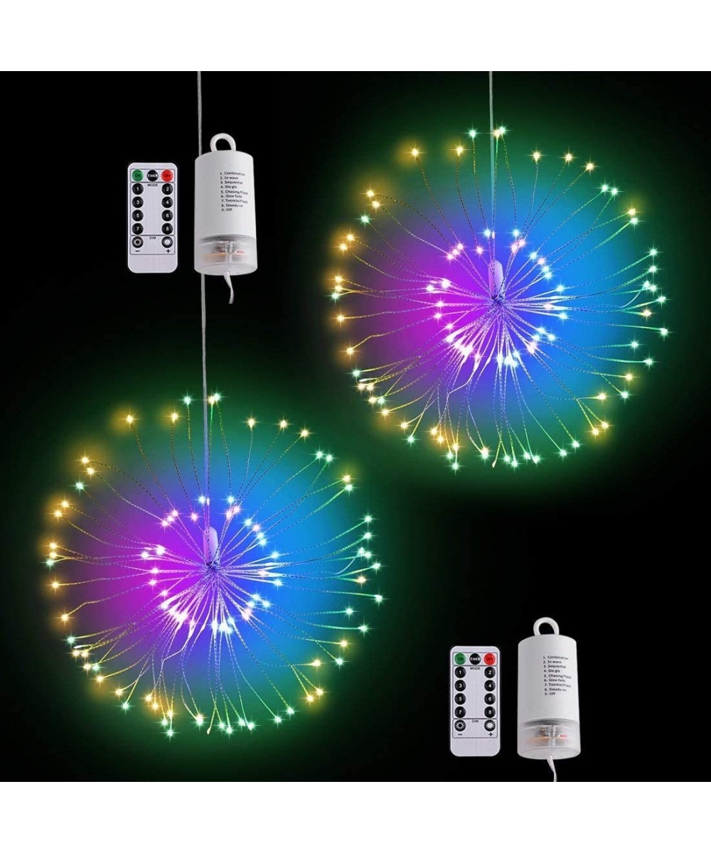 2Pack String Lights Fireworks Starburst 100 LED 8 Modes Dimmable Starry Fairy Lights Remote Control with Timer- Decorative Co...