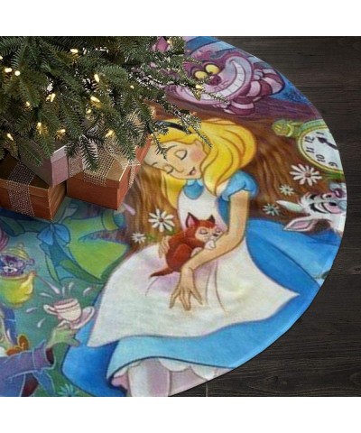 Personalized Custom Christmas Tree Skirt Alice in Wonderland Christmas Tree Skirt Holiday Decorations 36in - CG19HYY2WRL $25....