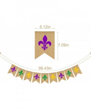 Jute Burlap Mardi Gras Banner March New Orleans Party Mantel Fireplace Garland Decoration Supply - C1193TLI0LA $7.04 Banners ...