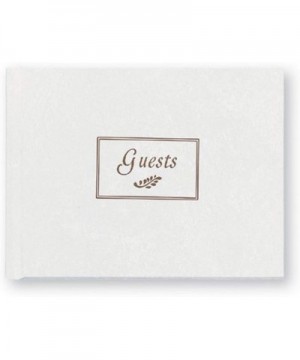 White and Bronze Foiled Guest Book for All Occasions- 7.625" W x 5.75" H - White - CE1138AGWOD $6.25 Guestbooks