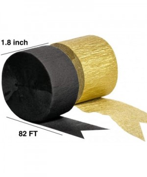 Black and Gold Crepe Paper Streamers Party Streamer Decorations-12 Rolls - Black and Gold - CL199CN8Y9Q $7.33 Streamers