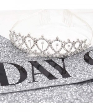 Birthday Queen" Sash & Rhinestone Tiara Kit - 21st 30th Birthday Gifts Birthday Sash for Women Birthday Party Supplies (Silve...