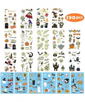 Halloween Temporary Tattoos for Kids-190PCS Halloween Decorations Assorted Temp Tattoos Glow in the Dark Halloween Tattoos St...