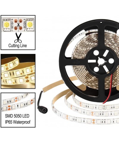 LED Light Strip Warm White 4000K- 16.4ft SMD 5050 300leds Flexible Rope Lights Waterproof - Warm White - CN11V6Z3949 $11.78 R...
