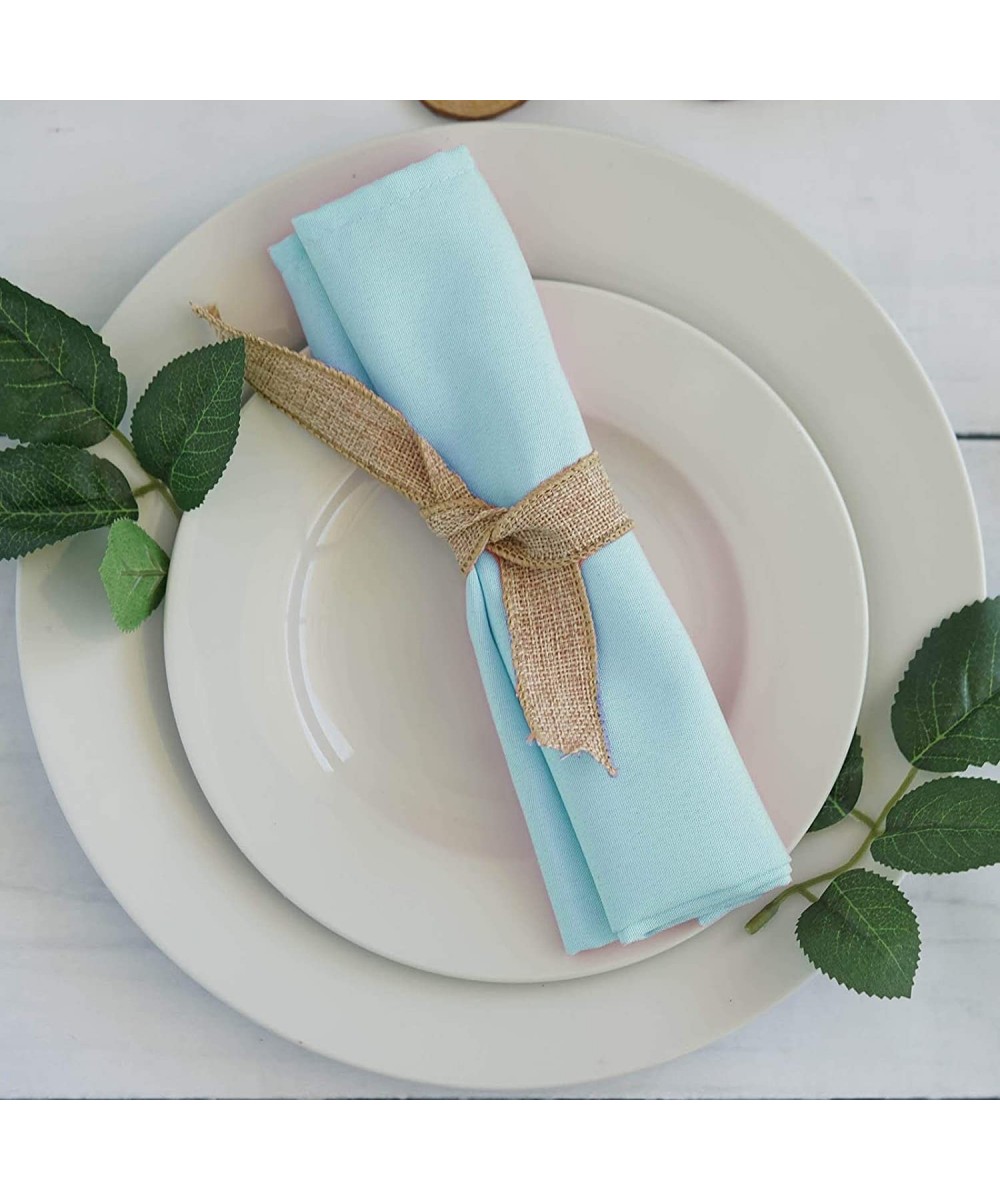 50 pcs 17-Inch Blue Polyester Luncheon Napkins - for Wedding Party Reception Events Restaurant Kitchen Home - Blue - CS18QLS3...