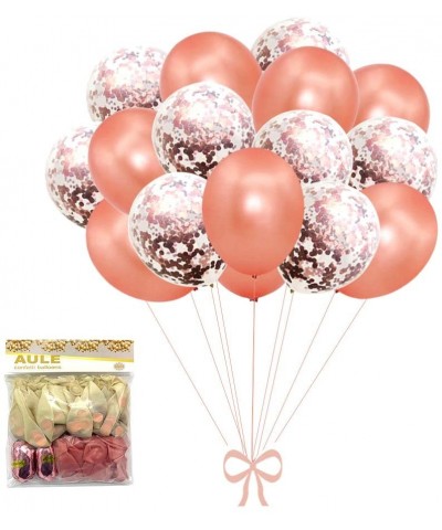 Rose Gold Balloons & Rose Gold Confetti Balloons 62 Pack - 12 inch Premium Latex Balloons & 64ft Ribbon - Rose Gold Party Dec...