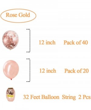 Rose Gold Balloons & Rose Gold Confetti Balloons 62 Pack - 12 inch Premium Latex Balloons & 64ft Ribbon - Rose Gold Party Dec...