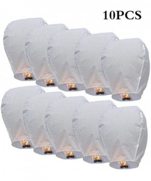 Chinese Sky Lanterns- 10 Pack White Flying Paper Sky Lanterns Wish Chinese Lanterns Easy to Use- Paper Lantern Biodegradable ...