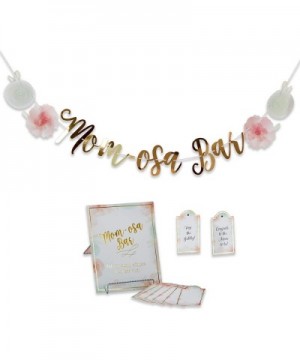 Mom-osa Bar 10-Piece Floral Party Kit- One Size- Gold - C31954EWND3 $16.33 Favors