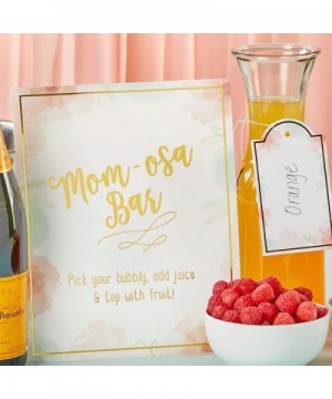 Mom-osa Bar 10-Piece Floral Party Kit- One Size- Gold - C31954EWND3 $16.33 Favors