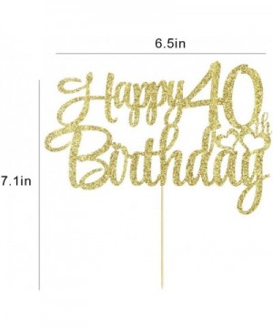 Golden Glitter 40 Happy Birthday Cake Topper - Birthday Party Decorations Supplies (40) - 40 - CW19HQ93HUT $5.52 Confetti