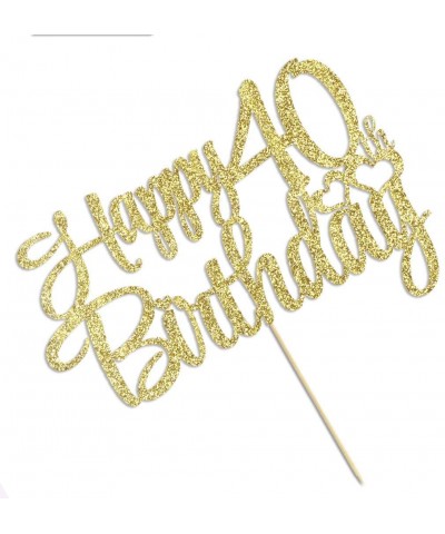 Golden Glitter 40 Happy Birthday Cake Topper - Birthday Party Decorations Supplies (40) - 40 - CW19HQ93HUT $5.52 Confetti