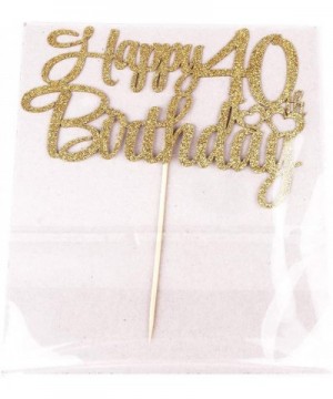 Golden Glitter 40 Happy Birthday Cake Topper - Birthday Party Decorations Supplies (40) - 40 - CW19HQ93HUT $5.52 Confetti