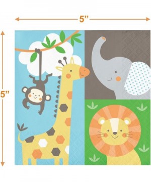 Safari Baby Shower Decorations - Jungle Animal Paper Dessert Plates and Beverage Napkins (Serves 16) - Dessert Plates and Bev...