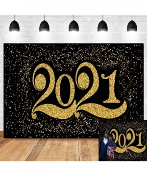 2021 New Year Themed Photography Backdrop Black Gold Photo Booth Party Banner Supplies Vinyl 7x5ft Happy New Year Eve Celebra...