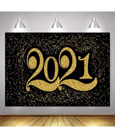 2021 New Year Themed Photography Backdrop Black Gold Photo Booth Party Banner Supplies Vinyl 7x5ft Happy New Year Eve Celebra...