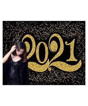 2021 New Year Themed Photography Backdrop Black Gold Photo Booth Party Banner Supplies Vinyl 7x5ft Happy New Year Eve Celebra...