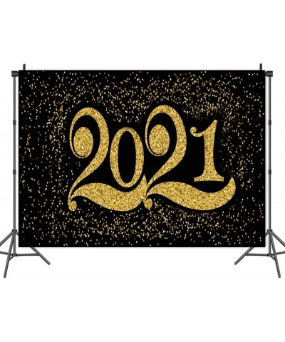 2021 New Year Themed Photography Backdrop Black Gold Photo Booth Party Banner Supplies Vinyl 7x5ft Happy New Year Eve Celebra...