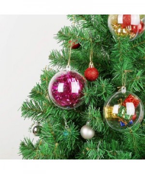 Clear Fillable Ornaments Ball- 20Pcs DIY Plastic Christmas Tree Hanging Ornaments Ball- 80mm Decoration Baubles Crafts for Ne...