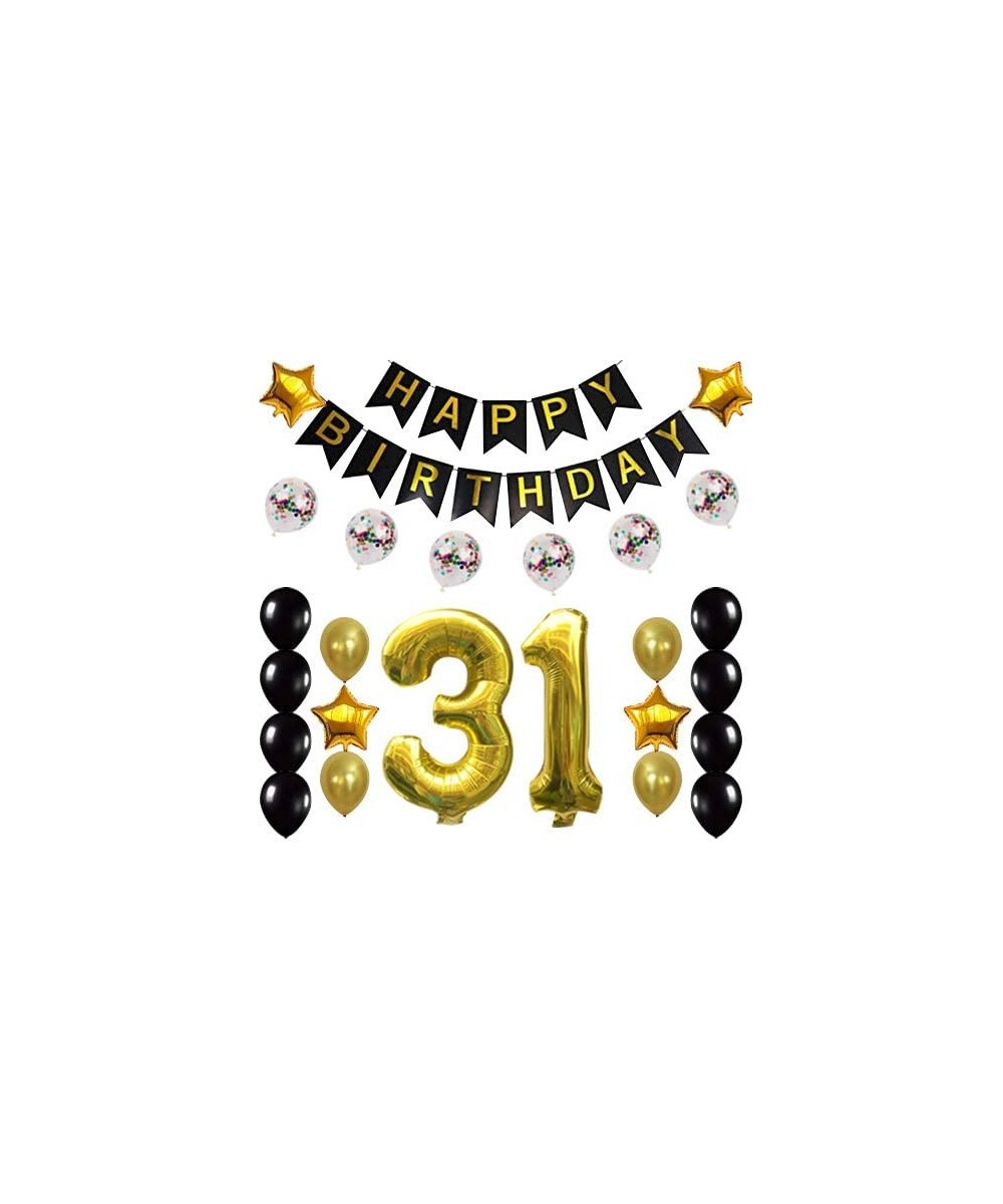 31st Birthday Decorations Party Supplies Happy 31st Birthday Confetti Balloons Banner and 31 Number Sets for 31 Years Old Par...