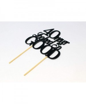 40 Never Looked So Good Cake Topper- 1PC- year anniversary- 40th birthday- Party Decoration- Photo Props- Centerpiece (Black)...