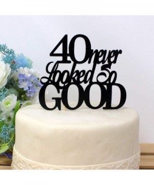 40 Never Looked So Good Cake Topper- 1PC- year anniversary- 40th birthday- Party Decoration- Photo Props- Centerpiece (Black)...