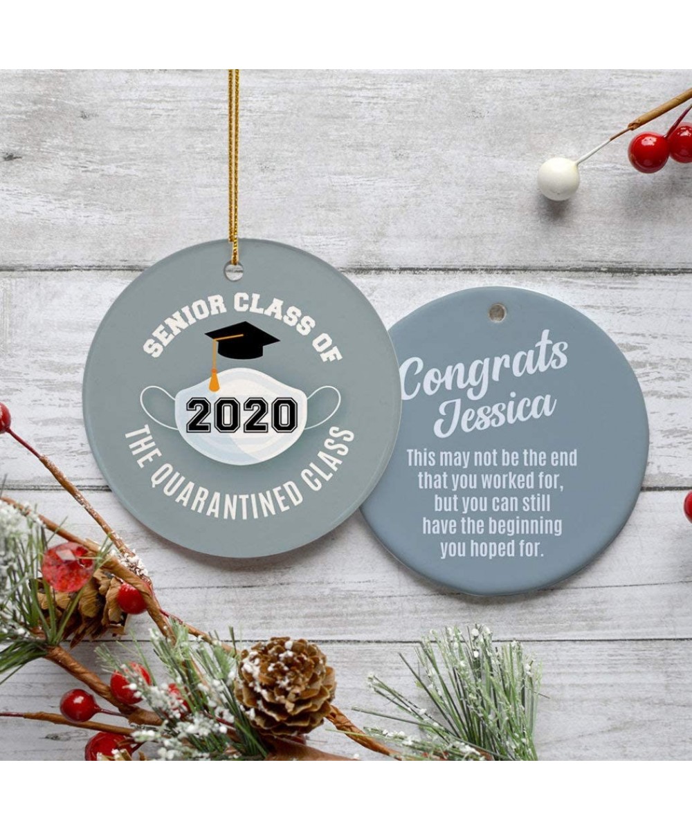 Personalized Quarantine Graduation Gifts Christmas Ornament - Silver - Silver - CS19CY5XIOI $11.69 Ornaments