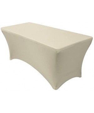 Ivory (Off White) 6 ft. Long 30 x 72 Rectangular Stretch Fitted Spandex Tablecloth - Ivory - CO185TXH0SM $12.13 Tablecovers