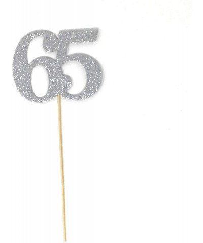 Number 65 Double Sided Centerpiece Sticks Set of 8 Real Glitter (Silver) - Silver - C218ZWNDG6L $28.22 Centerpieces