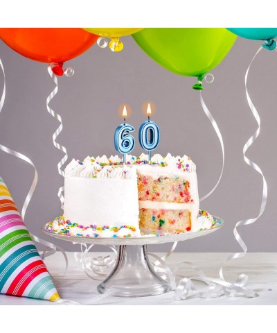 60th Birthday Candles Cake Numeral Candles Happy Birthday Cake Candles Topper Decoration for Birthday Wedding Anniversary Cel...