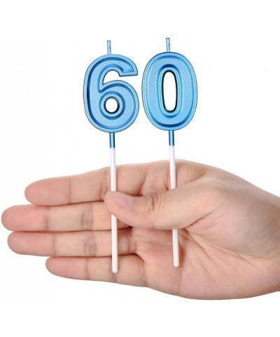 60th Birthday Candles Cake Numeral Candles Happy Birthday Cake Candles Topper Decoration for Birthday Wedding Anniversary Cel...