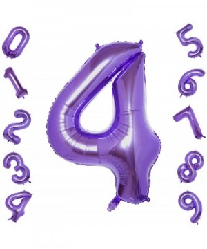 40 Inch Large Purple Number 4 Balloons-Foil Helium Digital Balloons for Birthday Anniversary Party Festival Decorations - Pur...