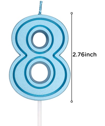 2.76 Inch Blue Glitter Happy Birthday Cake Candles Number Candles Birthday Candle Cake Topper Decoration for Party Kids Adult...