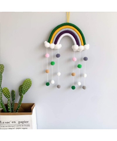 Tassel Garland Macrame Rainbow Wall Hanging Decor with Colorful Felt Ball String Banner Boho Nursery Bedroom Decor for Baby S...