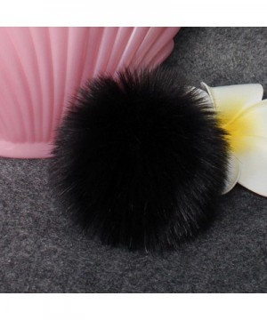 Creazy DIY Faux Fox Fur Fluffy Pompom Ball for Knitting Hat Hats - Black - CL188QTQNNW $3.72 Hats
