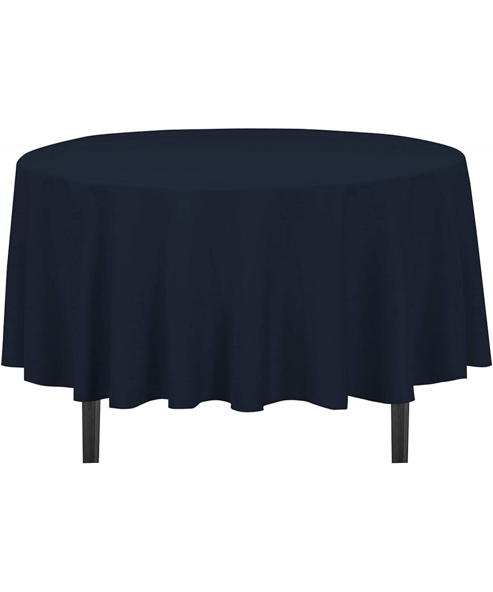 90-Inch Round Polyester Tablecloth Navy Blue - Navy Blue - C6119UMNBAL $7.64 Tablecovers