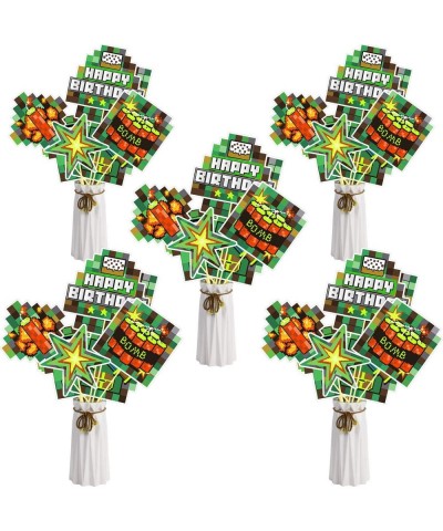 28 Video Game Party Supplies Pixel Decorations Video Game Table Centerpiece Sticks Cards Mining Craft for Boys Birthday Kids ...