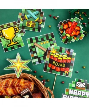 28 Video Game Party Supplies Pixel Decorations Video Game Table Centerpiece Sticks Cards Mining Craft for Boys Birthday Kids ...