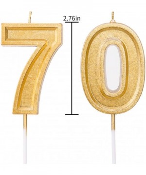 2.76 Inches Large Birthday Candles Gold Glitter Birthday Cake Candles Number Candles Cake Topper Decoration for Wedding Party...