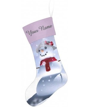 Christmas Stocking Custom Personalized Name Text Cartoon Snowman Snowflake for Family Xmas Party Decor Gift 17.52 x 7.87 Inch...