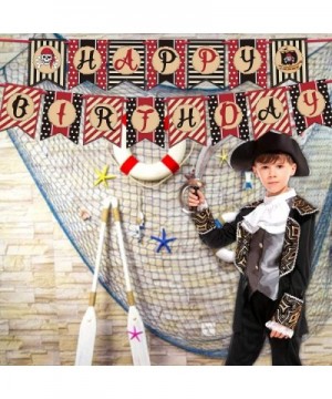 Pirate Happy Birthday Banner for Kids Birthday Halloween Theme Party Decoration - CR18SHHZIQH $4.75 Banners