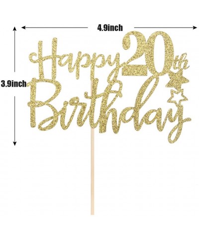 Gold Glitter Happy 20th Birthday Cake Topper-Hello 20- Cheers to 20 Years- 20 & Fabulous Party Decorations - CV18HKGAKKS $8.6...