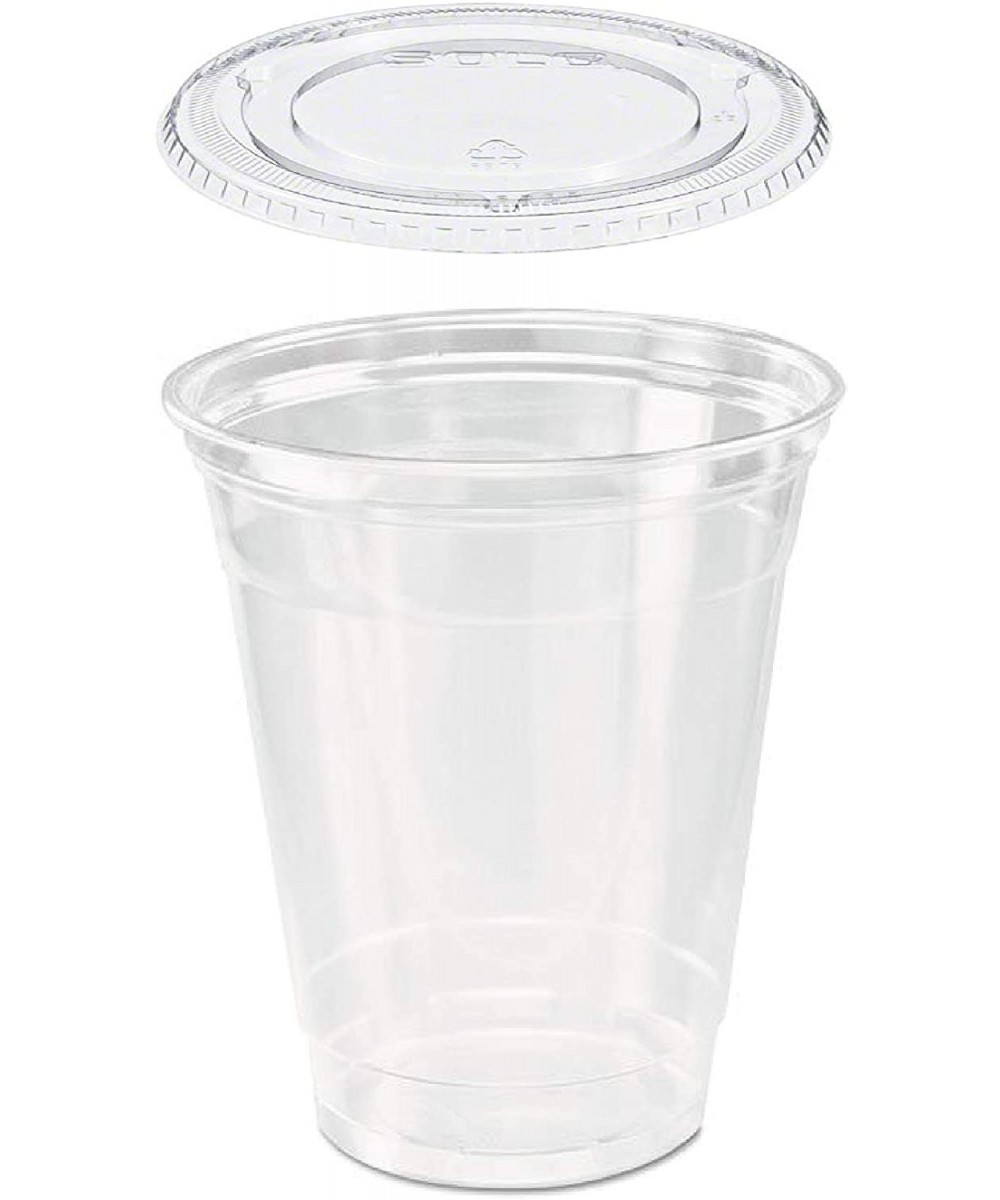 Pack of 25 Clear Plastic Snack Cup/Parfait Cup 12 oz with Flat Lid w/Signature Party Picks - CA180D7W2K9 $13.36 Tableware