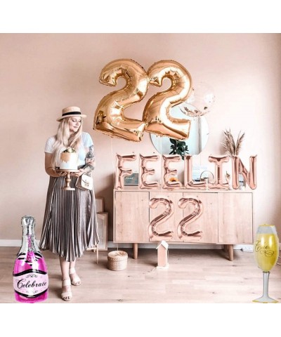 Set of 3 FEELIN 22 Balloons 22nd Birthday Decoration FEELIN 22 Banner 22nd Birthday Supplies - CY18ZC84UE9 $8.06 Balloons