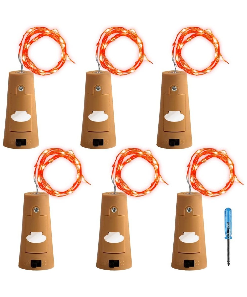 6 Pcs Cork Light Screwdriver- Bottle Lights Fairy String LED Lights- 78 inches / 2 m Copper Wire 20 LED Bulbs Suitable Party ...