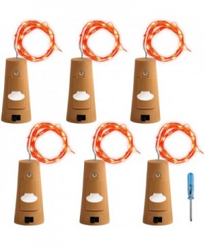 6 Pcs Cork Light Screwdriver- Bottle Lights Fairy String LED Lights- 78 inches / 2 m Copper Wire 20 LED Bulbs Suitable Party ...