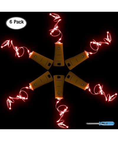 6 Pcs Cork Light Screwdriver- Bottle Lights Fairy String LED Lights- 78 inches / 2 m Copper Wire 20 LED Bulbs Suitable Party ...