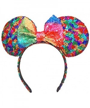 Mouse Ears Headband- Leopard Mouse Ears- Minie Mouse Ears- Purple Sparkly Minie Ears for Adults and Children - Black Magic an...