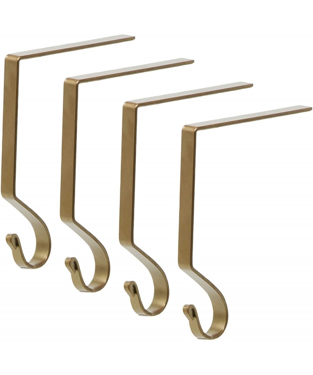 Premium Quality Classic - Stocking Holder - Holiday Season Décor Christmas Hanger- Metal in Bronze Finish- Set of 4- 6-inch E...