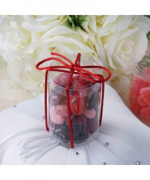 50 pcs 3-Inch Clear Plastic Round Cylinder Wedding Favor Boxes Party Birthday Candy Gifts Package Decorations Supplies - CN18...